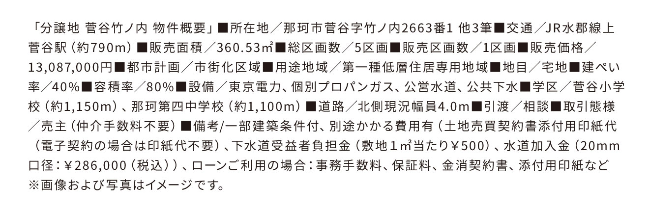 分譲地竹ノ内3区画-物件概要