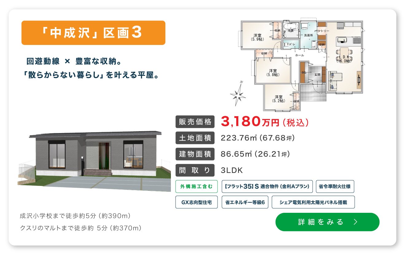 分譲地中成沢-建売3区画